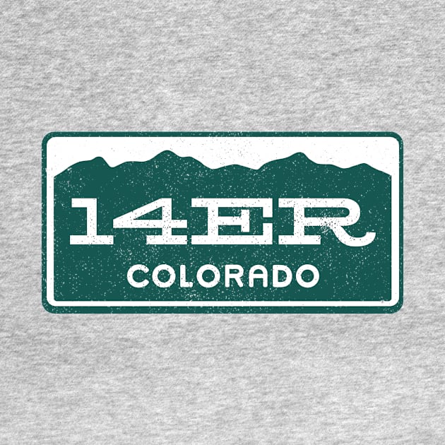 Colorado 14er License Plate by Draft Horse Studio